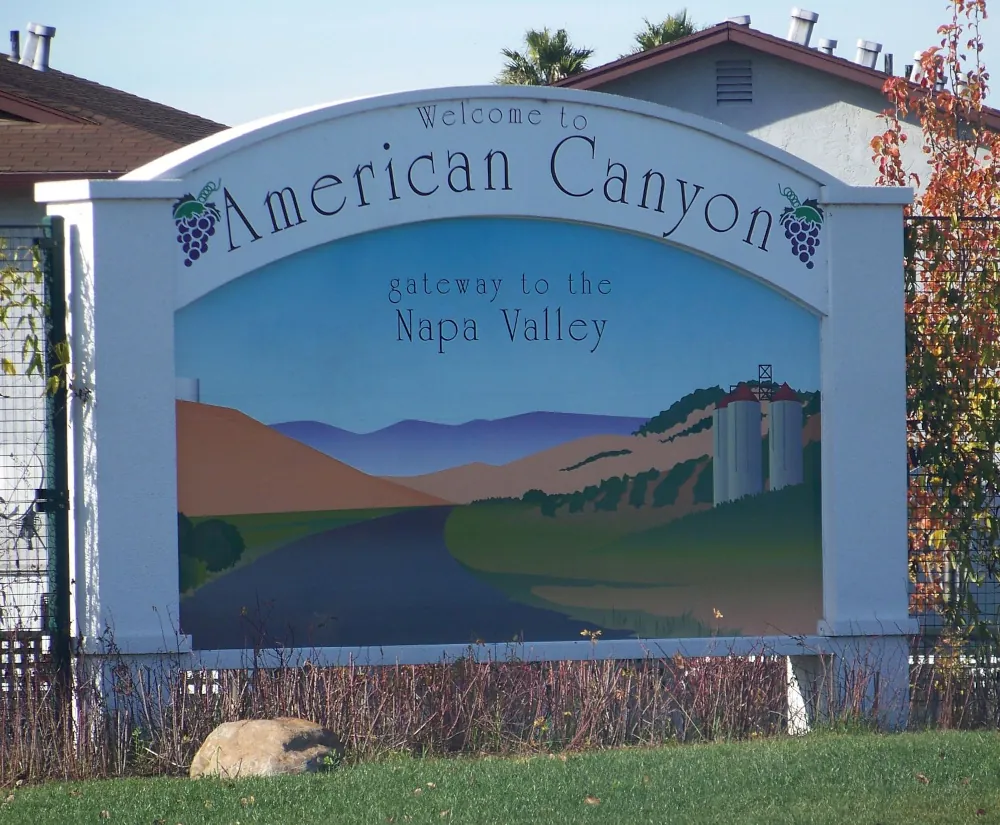 HVAC services in American Canyon - "Welcome to American Canyon; The Gateway to the Napa Valley" sign
